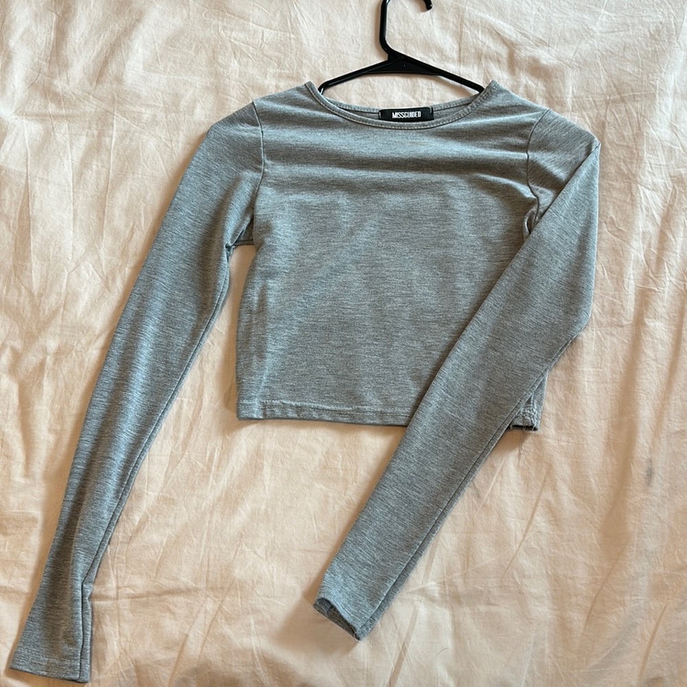 Missguided Grey Crop Top, Size 4
